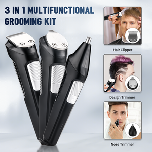 Máy Cắt Tóc Không Dây Cho Nam Giới, Dao Cạo Điện Cho Người Lớn, Bộ Cắt Tóc Chuyên Nghiệp 3 trong 1, Đèn LED Màu Đen, Sạc USB, Loại C - Product Image 4