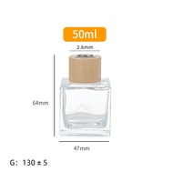 Bouteille en verre diffuseur pas cher 100ml 200ml 500ml bouteille diffuseur carrée noire avec bâton