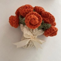 Kit de tricot DIY personnalisable en usine pour dessous de verre bouquet de roses, fleur au crochet en pelote de fil muguet et set de table