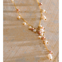 Collier élégant JINYOU 8147 avec pendentif en perle d'eau douce naturelle, plaqué or PVD, résistant à l'eau, avec breloque délicate