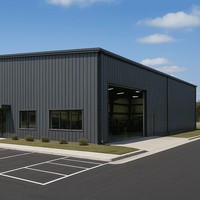 Grande Edificio in Struttura Metallica Nera Prefabbricato, Magazzino Industriale in Metallo per Nord America e Sud America