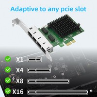 Kartu Jaringan Gigabit PCI Express X1 Empat Port I350 Internal 1G Vision Acquisition NAS Kecepatan Tinggi untuk Desktop Tersedia di Stok