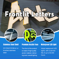 Letras 3D LED con Iluminación Frontal Personalizadas, Letras de Canal Iluminadas de Acero Inoxidable para Rótulos de Tiendas y Fachadas