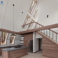 Mini maison de conteneur d'expédition de luxe Maisons préfabriquées Casas Bâtiment modulaire à plusieurs étages de forme triangulaire Petites maisons préfabriquées