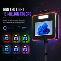 Cabina de Fotos Plegable para DSLR con Pantalla Táctil de 15.6 Pulgadas y Trípode de Altura Ajustable para Alquiler en Eventos Móviles