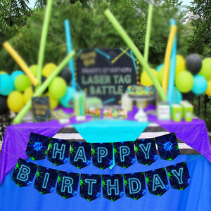 Bannière d'<span class=keywords><strong>anniversaire</strong></span> personnalisée pour fête sur le thème du Laser Tag avec nom et âge, design personnalisé, pour intérieur et extérieur - Product Image 5