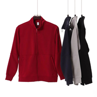 Fabricants de vêtements personnalisés automne et hiver 360g couleur unie col montant veste à glissière Simple Cardigan à manches longues à capuche