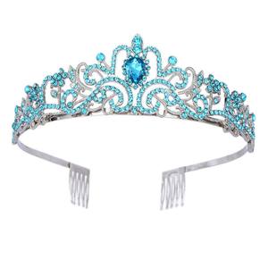 プロモーションクリスタルウェディングティアラ女性用新作ロイヤルクイーンクラウンメタルローズ型花嫁ヘッドピース誕生日ヘッドバンド - Product Image 3