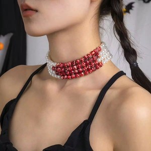Collar de perlas góticas gargantilla creativa Halloween gota de sangre borla collar de clavícula joyería de mujer Regalo De vacaciones regalo de joyería - Product Image 5