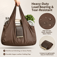 Sac de courses réutilisable, sac fourre-tout de voyage, sacs pliables compacts et robustes, sac fourre-tout pliable pour femmes, pour le shopping, les voyages et les activités de plein air