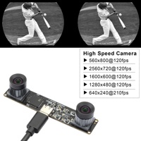 Cámara USB Estéreo Monocromática de 800P con Obturador Global, Módulo de Cámara USB de Doble Lente Sincrónico de Alta Velocidad de 120 fps para Visión de Profundidad