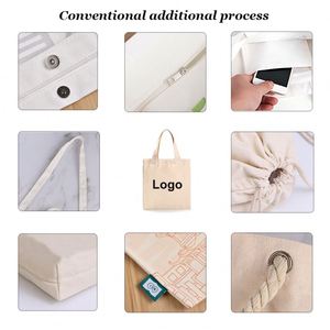 Eco-Friendly Recycled Custom Colorful Handle Cotton Logo Printed Shopping Canvas Tote <b>Bag</b> for Women - Product Image 3