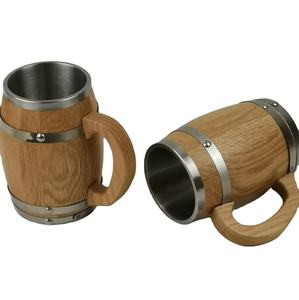 خشبية كوب للبيرة كوب خشبي 14oz عالية الجودة البلوط مصنع الإنتاج اليدوي - Product Image 4