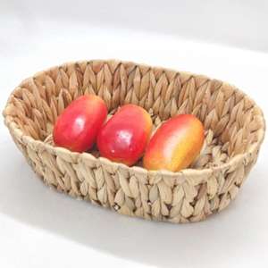 Panier de rangement rond en paille tressée fait à la main, 33x23x9cm, pour organiser les jouets, panier pour articles divers - Product Image 1