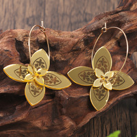 Boucles d'oreilles bohèmes samoanes, bijoux d'été hawaïens, boucles d'oreilles florales en acrylique Kiribati pour femmes, cadeau