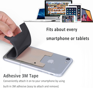 Porte-cartes adhésif en silicone pour téléphone - Portefeuille autocollant pour smartphones - Porte-cartes <span class=keywords><strong>de</strong></span> crédit et d'identité pour téléphones <span class=keywords><strong>iPhone</strong></span> Samsung Galaxy - Product Image 5
