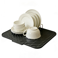 Tapis de séchage antidérapant en silicone pour vaisselle, évite l'accumulation d'eau, hygiénique et réutilisable