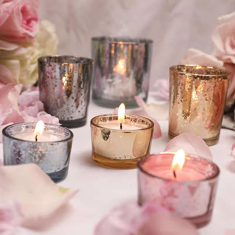 Luxury empty unique glass jars for candles