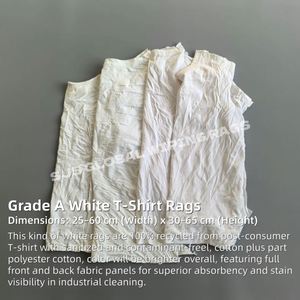 Trapos de Algodón 100% a Granel, Fuerte Absorción de Aceite y Agua, 5KG, Trapos Blancos de Camiseta, Residuos de Algodón Esterilizados para Uso en Taller - Product Image 2