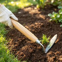 Houe Courbe en Acier Inoxydable, Sarcloir Courbe pour Désherber et Améliorer la Texture du Sol, Outil Agricole pour Jardin et Cour