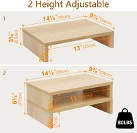 Support de rangement de bureau polyvalent en bois pour support de moniteur d'ordinateur de bureau à domicile avec organisateurs de tiroirs pour bureaux
