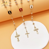 JML 2025 JML Nouveau Design Collier de Perles Charmes Chapelets Catholiques Collier en Forme de Y Sublimation Chapelet Avec Crucifix pour Hommes Femmes