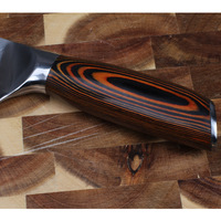 Couteau de Chef en Acier Inoxydable 3CR13 Forgé à Finition Martelée, Manche en Bois Fait Main, Lame de 18 cm, Origine Yangjiang, pour Trancher