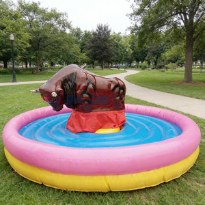 Toro Mecánico Inflable para Parques al Aire Libre con Almohadilla de Seguridad, Equipo Eléctrico de Rodeo para Niños y Adultos - Product Image 1