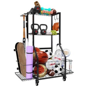 Estante para palos de golf, estante para balones de baloncesto y fútbol, estante multifuncional para almacenamiento de pelotas, equipo deportivo - Product Image 1
