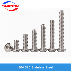 1/4-20 5/16-18 3/8-16 1/2-13 316 Roestvrij Staal Unc Us American Standaard Hexagon Zeskant Socket Ronde Knoopkop Schroef Allen Bout - Product Image 2