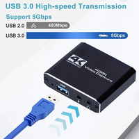 Carte de capture TV-link 4K pour Nintendo Switch, Xbox, PS4/PS5, PC/OBS Streaming USB3.0 en alliage d'aluminium et acier inoxydable