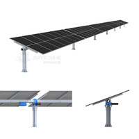 Seguidor de Panel Solar Fotovoltaico |   Sistema de Seguimiento Solar de Eje Único para Montaje en Suelo, hasta 90 Módulos, Rango de Seguimiento de 60