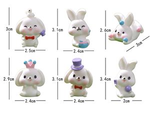 Miniaturas de Resina de Conejitos Navideños, Estilo Retro y Creativo, para Regalos de Navidad, Decoración de Jardín de Hadas y Micropaisajes - Product Image 2