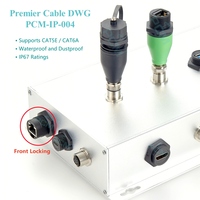 IP67 étanche RJ45 Jack Feedthru Ethernet coupleur serrure avant LAN prise femelle avec connecteur de presse-étoupe de câble PG côté boîtier extérieur