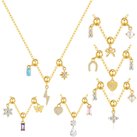 Bijoux personnalisés 2024 colliers à breloques à la mode réglage CZ 18K plaqué or bijoux en argent Sterling colliers de mode pour les femmes