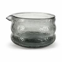 Ensemble de bols à matcha en verre transparent gris avec gravure laser, design texture pierre et glaçure, avec fouet et cuillère en bambou, accessoires pour le thé