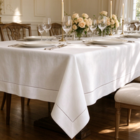 Nappe en coton et lin de style français à franges, couleur unie, pour table à manger nordique, décoration d'intérieur européenne, vente en gros