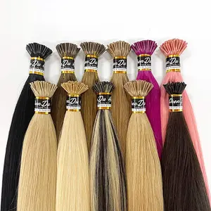 Itip-extensiones de cabello natural remy, extensiones de cabello humano de doble punta con queratina virgen, venta al por mayor