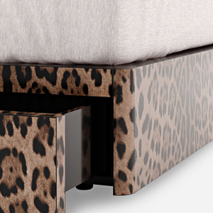 Luxury King <b>Size</b> Leopard Print <b>Beds</b> Modern Italian Wild Comfortable <b>Bed</b> Solid Wood Bedroom Furniture for Home Use DV-PERSEO-01-D - Product Image 2