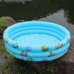 Piscina inflable de PVC de 90 cm, 120 cm, 150 cm, con tres anillos, redonda, para niños, juguete acuático para jugar al aire libre. - Product Image 2