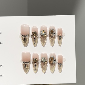 Faux ongles à presser personnalisés faits main, motif chat citrouille 3D Halloween, <span class=keywords><strong>orange</strong></span> et noir - Product Image 5