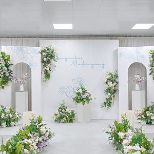 Fleur artificielle en soie verte faite à la main pour la décoration de scène de mariage, style naturel et durable - Product Image 5