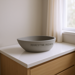 Lavabo Ovalado de Piedra de Río para Baño, 14.6-18.1x11.4-14.2 Pulgadas, Instalación sobre Encimera, Diseño Minimalista - Product Image 2