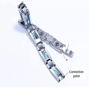 Bracelet chaîne pour homme en acier tungstène géométrique tendance, avec coque et anneau d'anniversaire thème fond marin, certifié par une tierce partie HAPPY DAY - Product Image 5