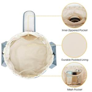 Bolsa de <span class=keywords><strong>Maquillaje</strong></span> Plana con Cordón, Organizador de Cosméticos de Viaje para Mujer, Bolsa de Aseo de Gran Capacidad para Productos de Cuidado de la Piel y <span class=keywords><strong>Brochas</strong></span> de <span class=keywords><strong>Maquillaje</strong></span> - Product Image 4