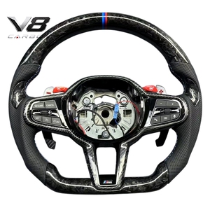 Volant <span class=keywords><strong>sport</strong></span> personnalisé en fibre de carbone véritable V8carbon pour les séries 1, 2, 3, 4, F40, F44, G20, G22, M2, M3, M4, CS LCI, pièces automobiles de course - Product Image 1