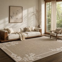 Wabi-Sabi Minimalistischer Brauner Teppich Maßgefertigter Weißer Blumenmuster-Teppich Rutschfest Verschleißfest Waschbar Innenbereich-Bodenteppiche OEM