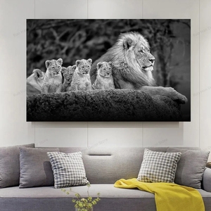 Toutes sortes d'animaux Décoration d'image colorée Art abstrait Toile murale Éléphants, taureaux, <span class=keywords><strong>chatons</strong></span>, chevaux Peinture à l'huile animale - Product Image 4