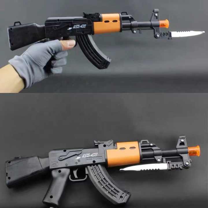 AK47人気の電気点滅音楽パワーガン振動のある面白い超おもちゃの銃