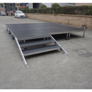 Scène télescopique en aluminium - Scène d'événement extérieure portable avec montage facile et plateforme antidérapante - Product Image 5